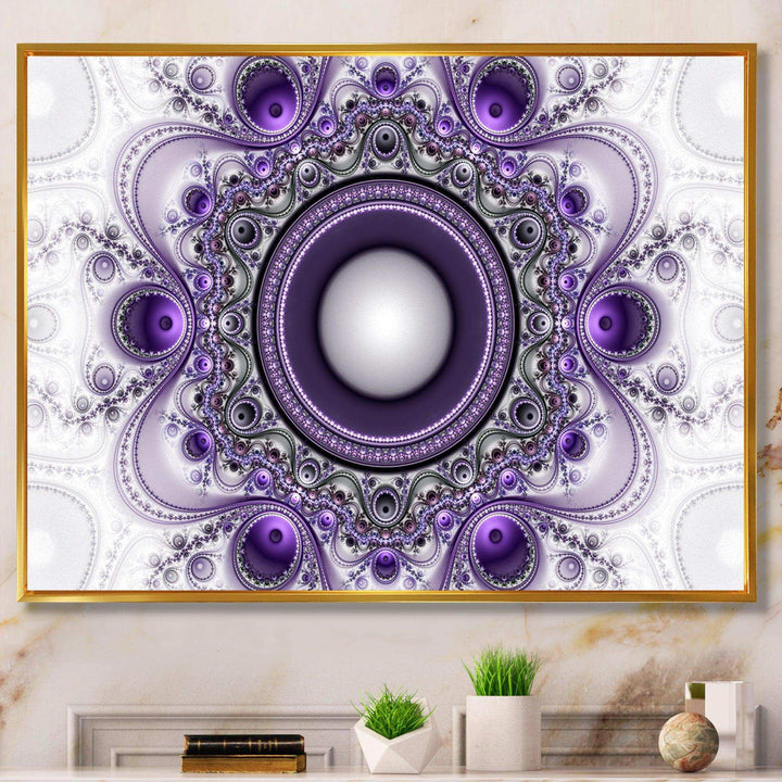 Purple Fractal Pattern with Circles - Modern Wall Art Prints