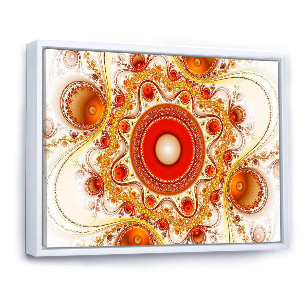 Orange Fractal Pattern with Circles - Modern Bedroom Wall Art