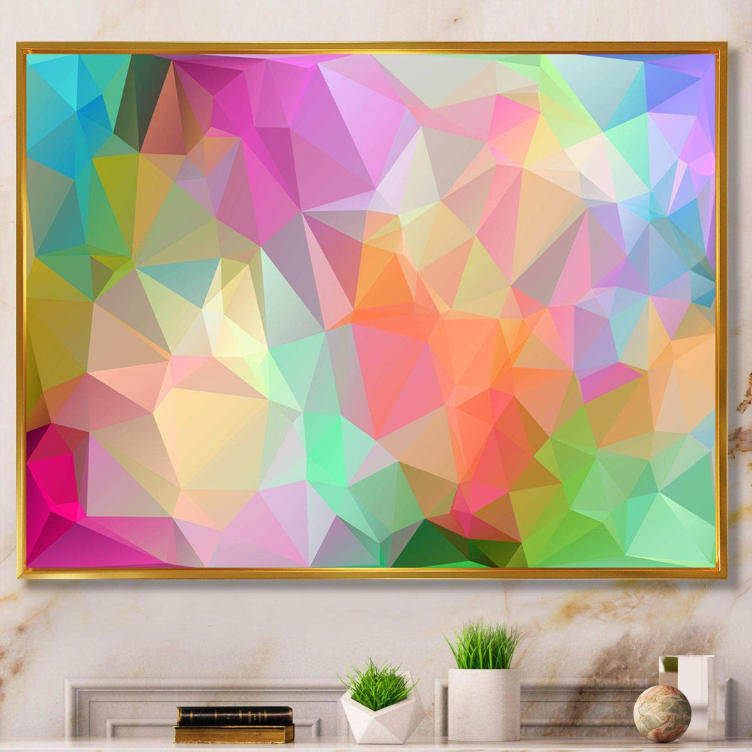 Multi Color Polygonal Mosaic Pattern - Modern Canvas Wall Art