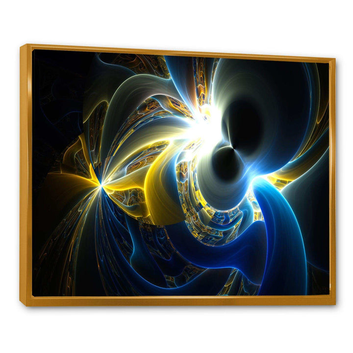 Glowing Blue Yellow Plasma - Modern Bedroom Wall Art