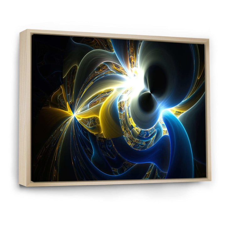 Glowing Blue Yellow Plasma - Modern Bedroom Wall Art