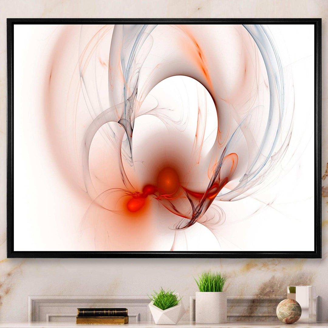 Red Fractal Galactic Nebula - Modern Canvas Wall Art