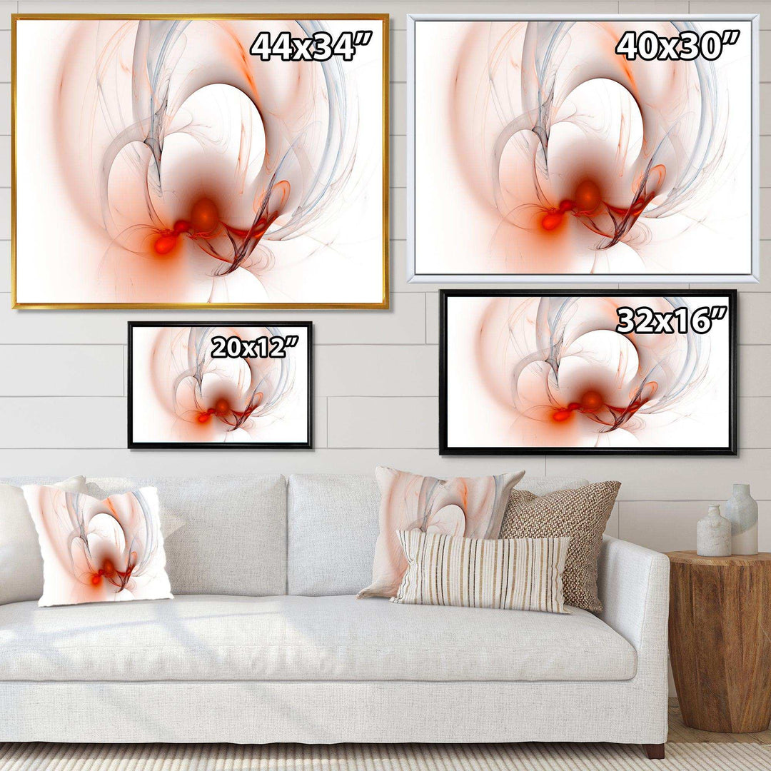 Red Fractal Galactic Nebula - Modern Canvas Wall Art