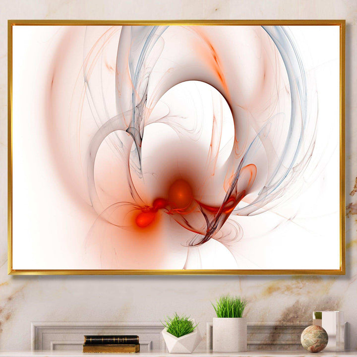 Red Fractal Galactic Nebula - Modern Canvas Wall Art