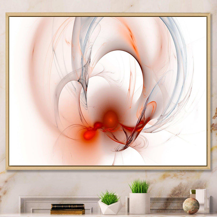 Red Fractal Galactic Nebula - Modern Canvas Wall Art