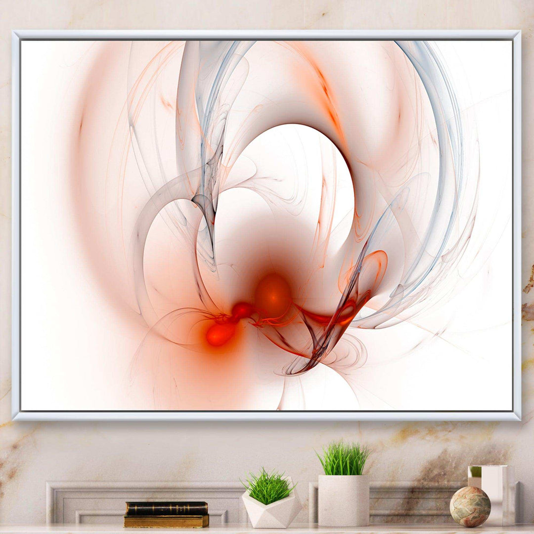 Red Fractal Galactic Nebula - Modern Canvas Wall Art