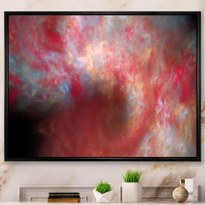 Red Starry Fractal Sky - Modern Canvas Wall Art