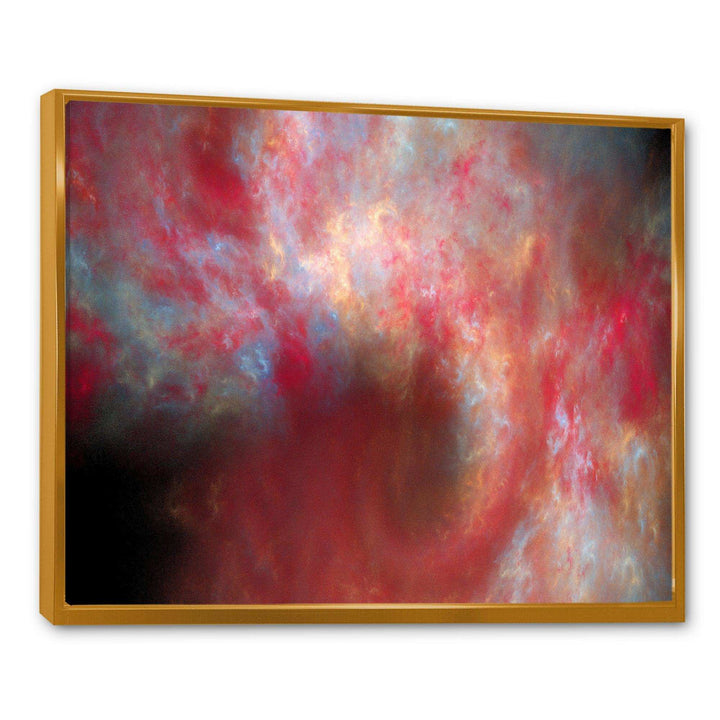 Red Starry Fractal Sky - Modern Canvas Wall Art