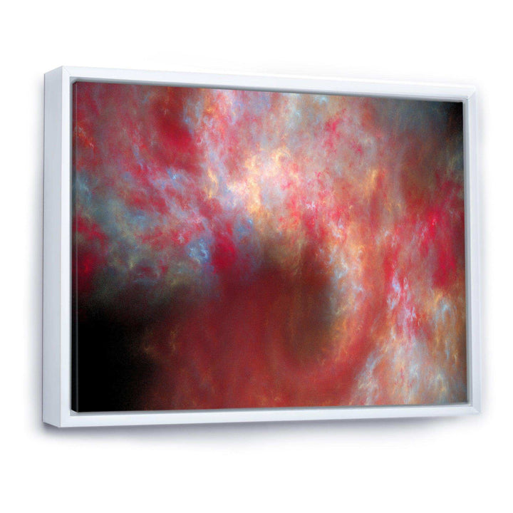 Red Starry Fractal Sky - Modern Canvas Wall Art