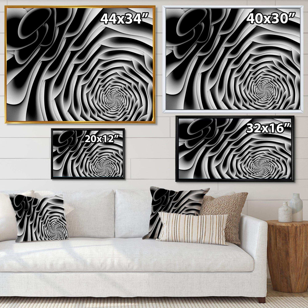 White Flower Shaped Fractal Art - Modern Bedroom Wall Art