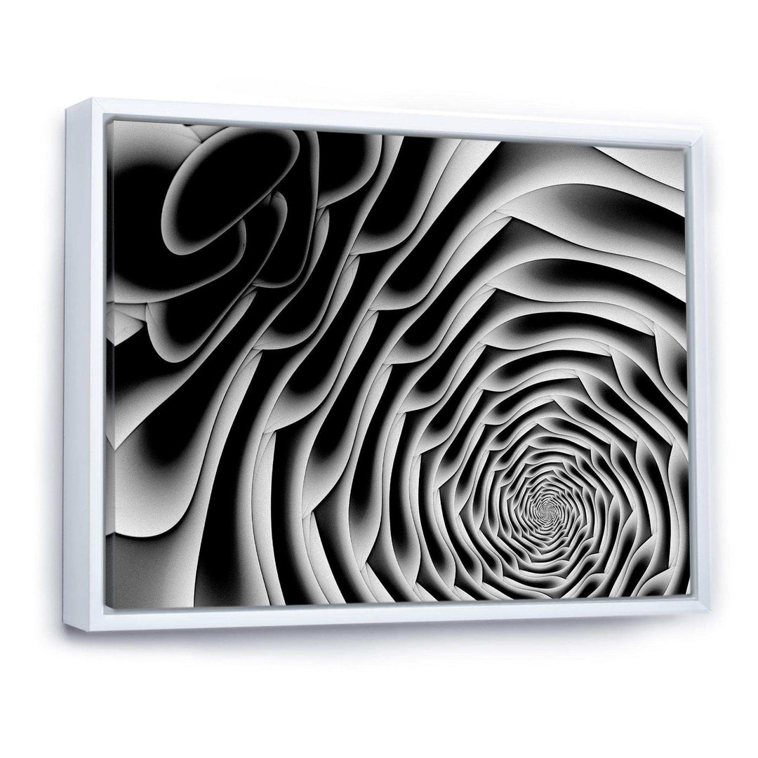 White Flower Shaped Fractal Art - Modern Bedroom Wall Art