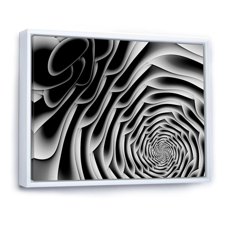 White Flower Shaped Fractal Art - Modern Bedroom Wall Art