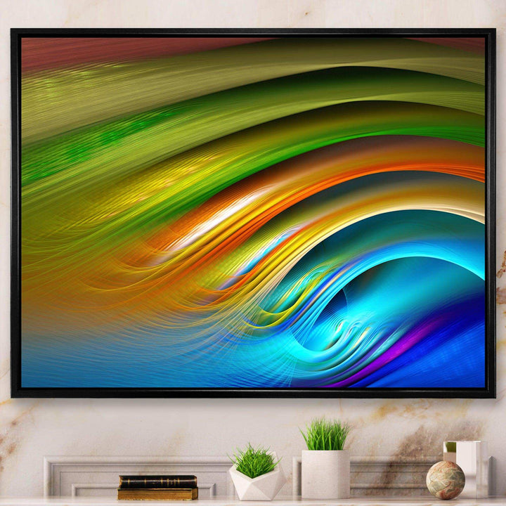 Colorful Fractal Water Ripples - Modern Bedroom Wall Art