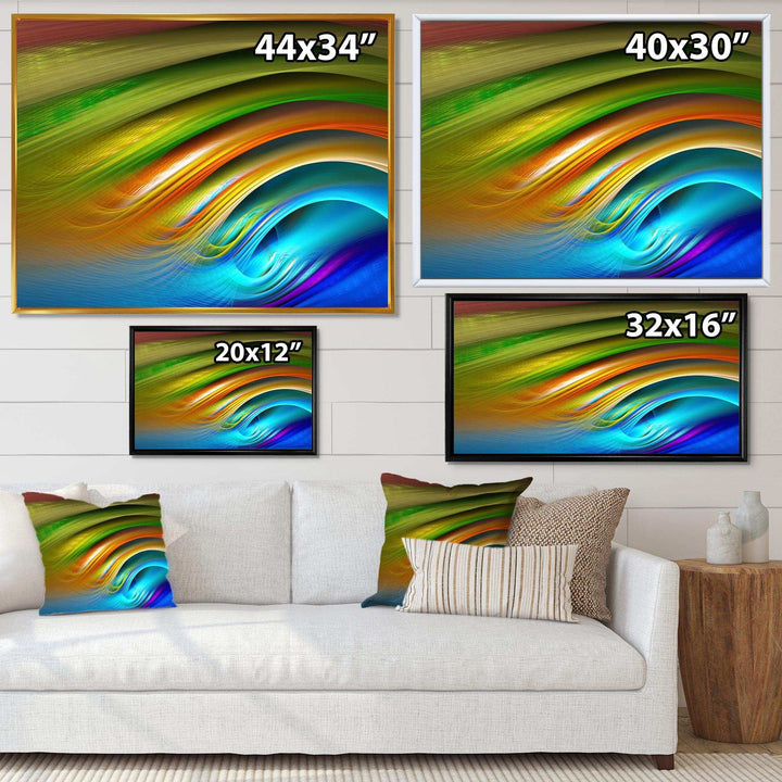Colorful Fractal Water Ripples - Modern Bedroom Wall Art