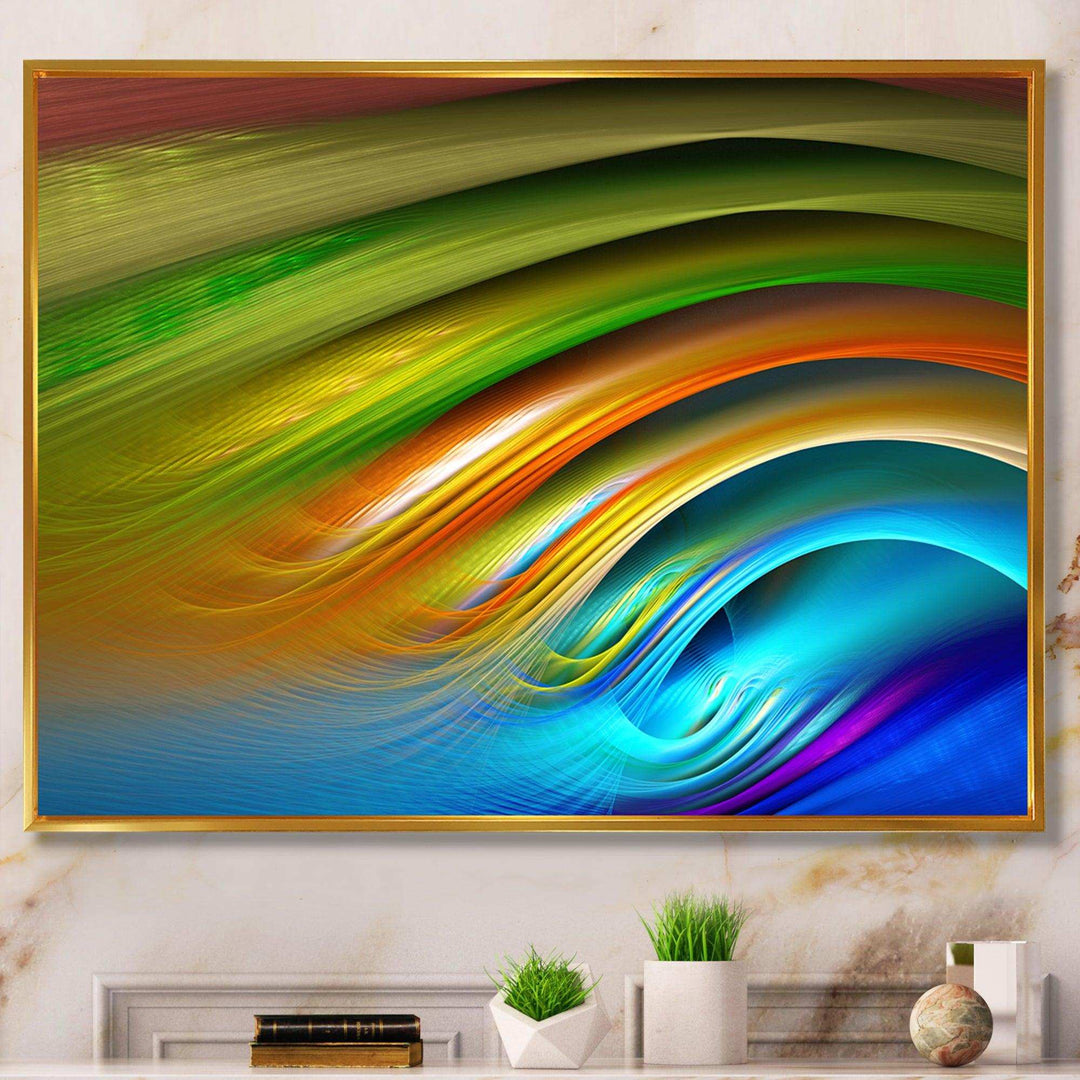 Colorful Fractal Water Ripples - Modern Bedroom Wall Art