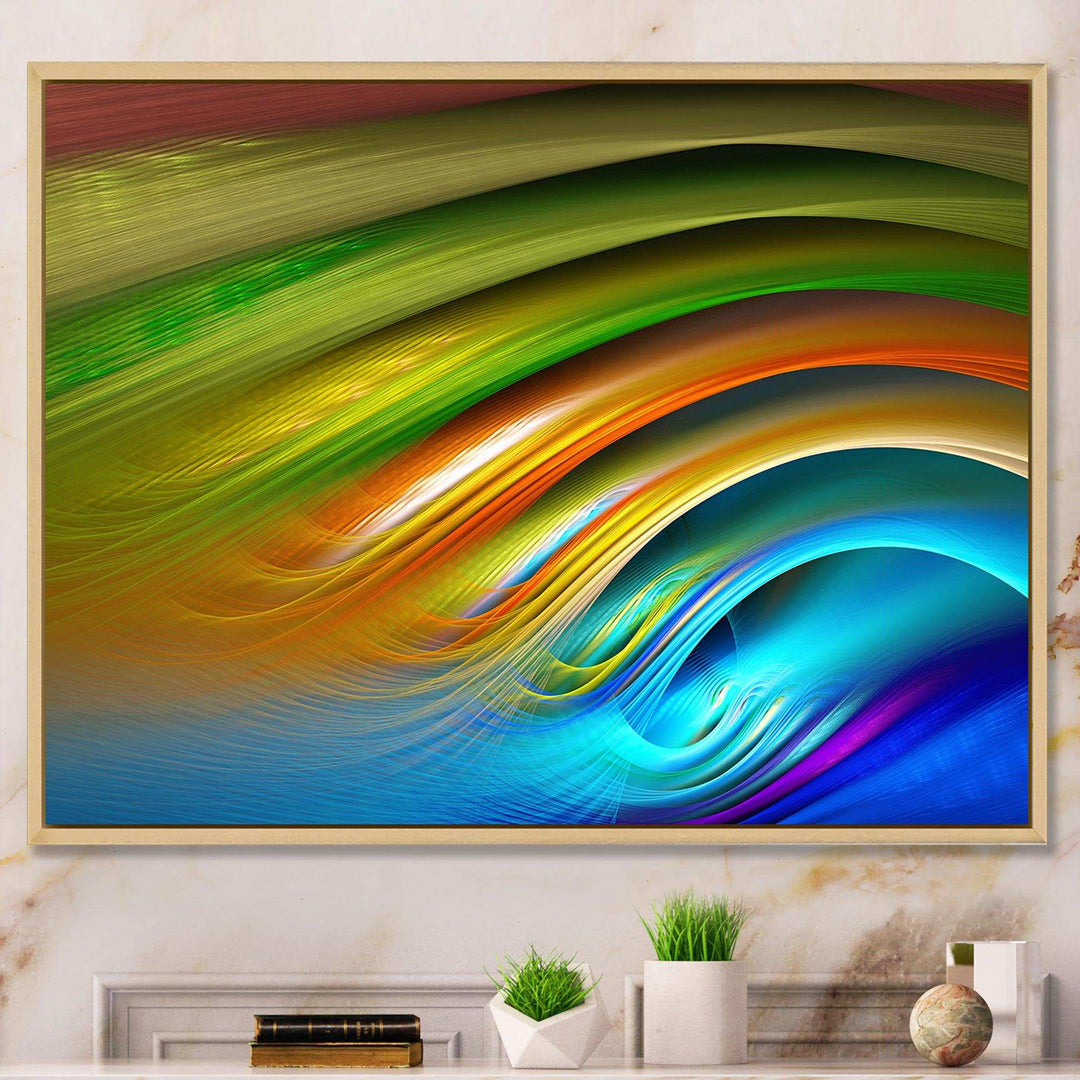 Colorful Fractal Water Ripples - Modern Bedroom Wall Art