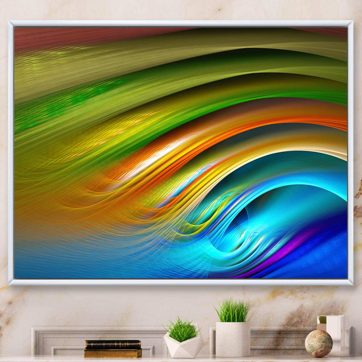 Colorful Fractal Water Ripples - Modern Bedroom Wall Art