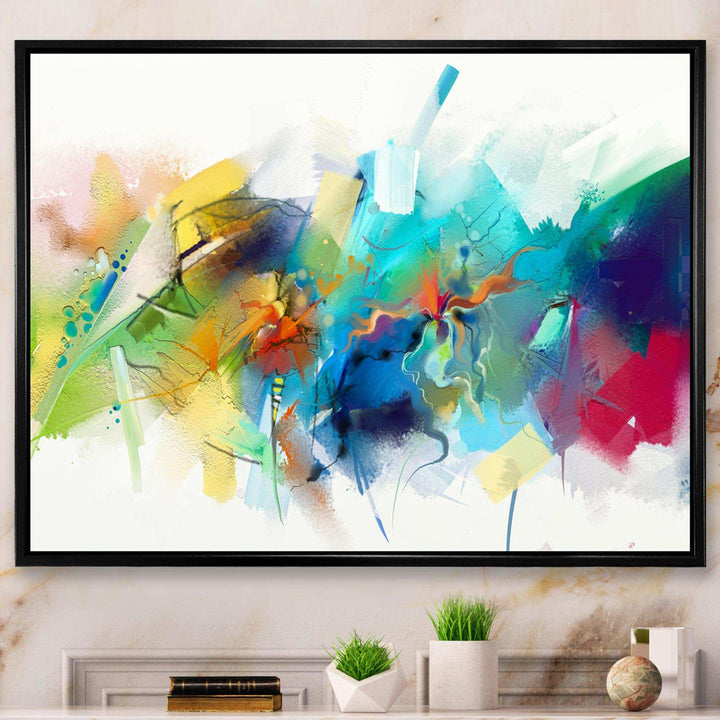 Brush Stroke Colorful Oil Painting - Modern Bedroom Wall Art