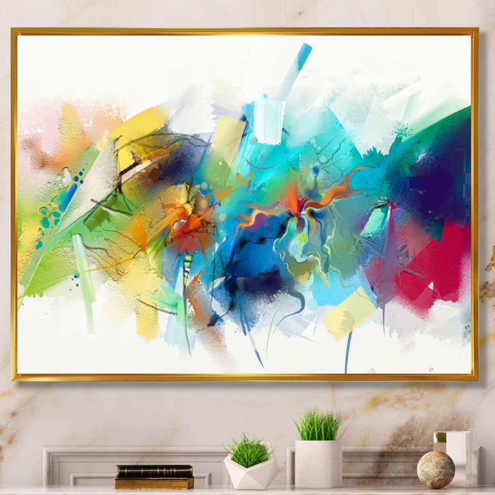 Brush Stroke Colorful Oil Painting - Modern Bedroom Wall Art