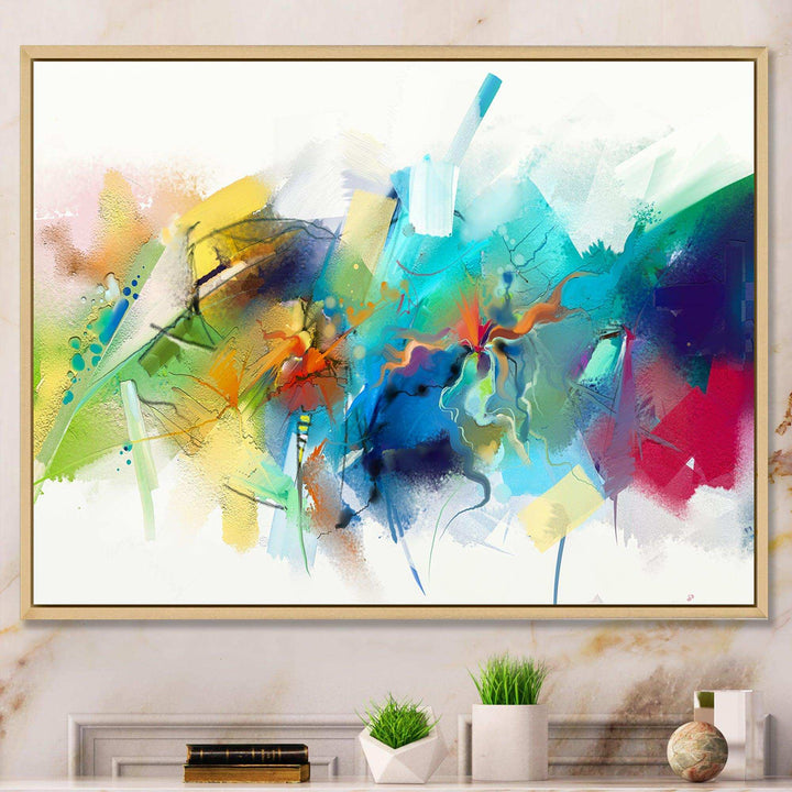 Brush Stroke Colorful Oil Painting - Modern Bedroom Wall Art