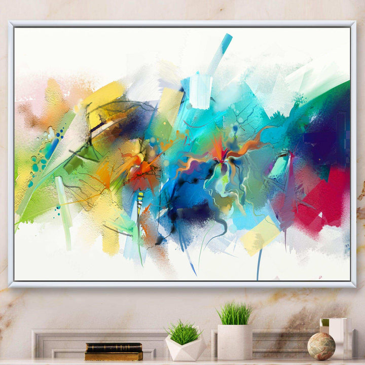 Brush Stroke Colorful Oil Painting - Modern Bedroom Wall Art