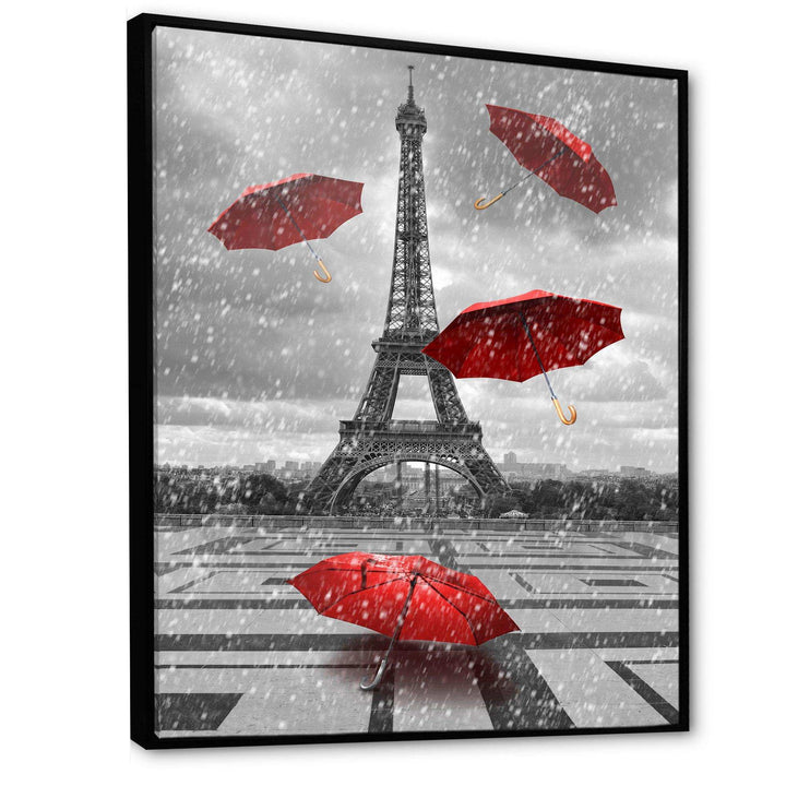 Flying Umbrella with Eiffel Tower