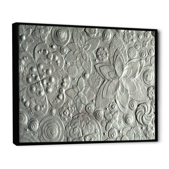 Silver flower embossing - Floral Living Room Wall Decor