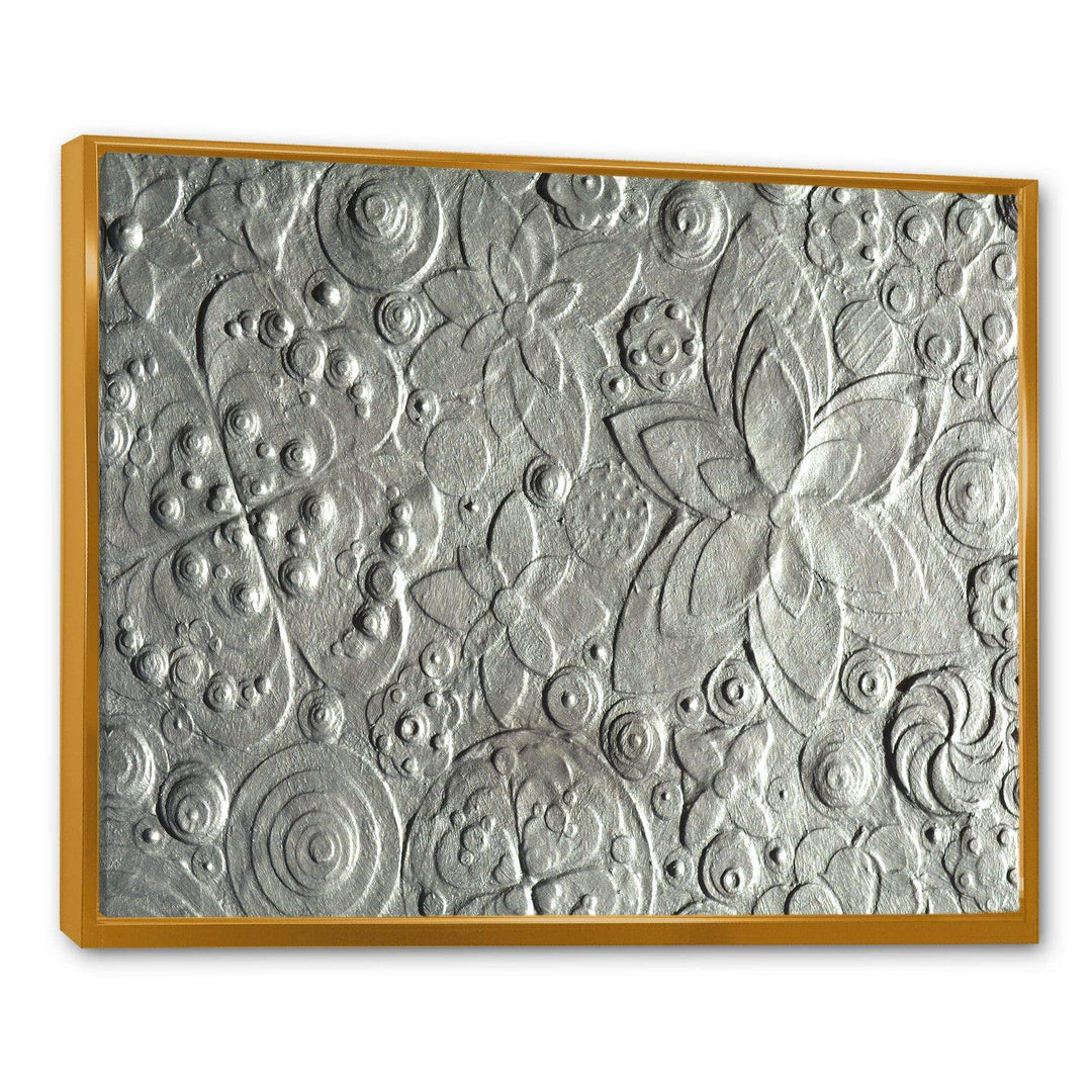 Silver flower embossing - Floral Living Room Wall Decor