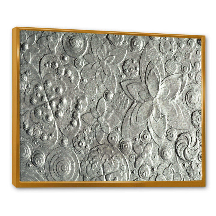 Silver flower embossing - Floral Living Room Wall Decor