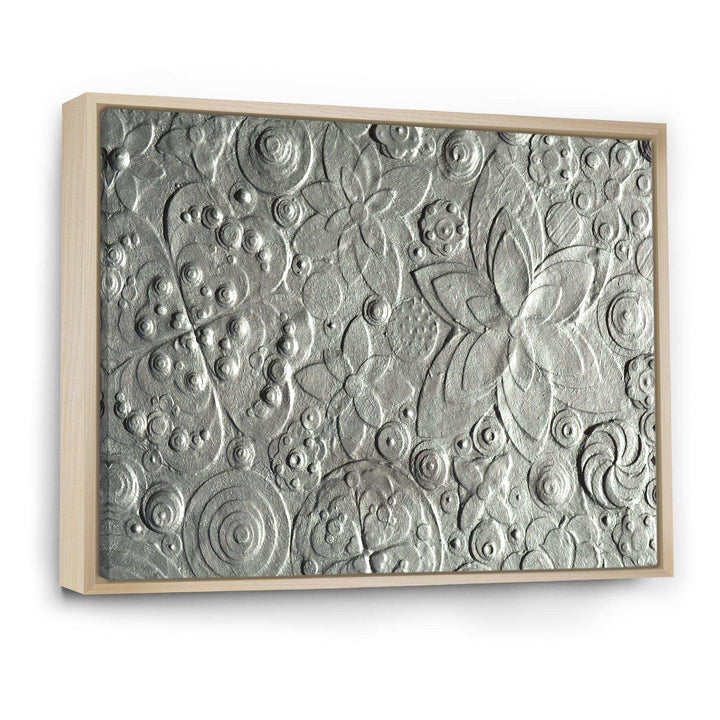 Silver flower embossing - Floral Living Room Wall Decor