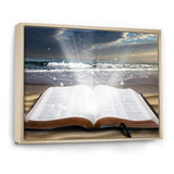 Jesus Bible at beach