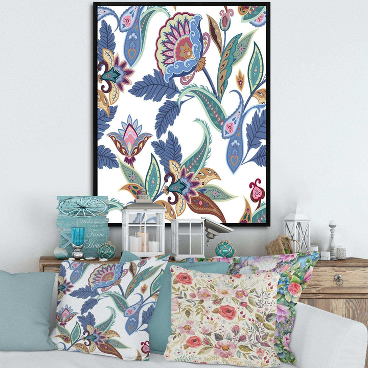 Fantasy Flowers Paisley Pattern - Living Room Wall Decor