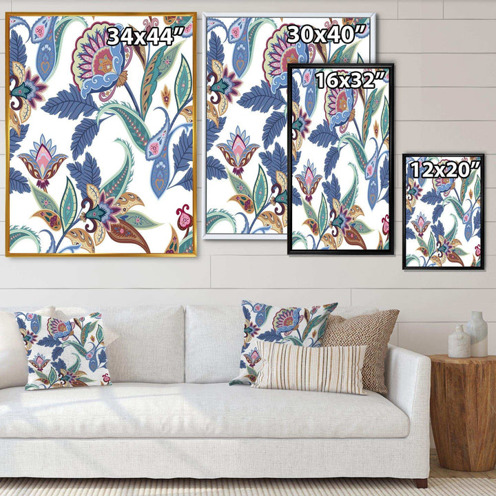 Fantasy Flowers Paisley Pattern - Living Room Wall Decor
