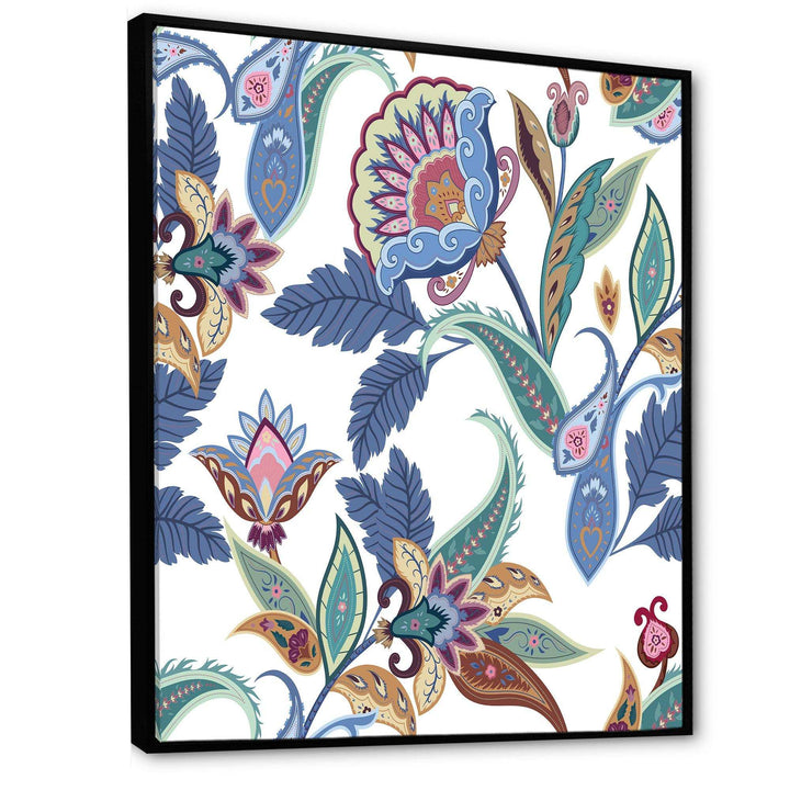 Fantasy Flowers Paisley Pattern - Living Room Wall Decor