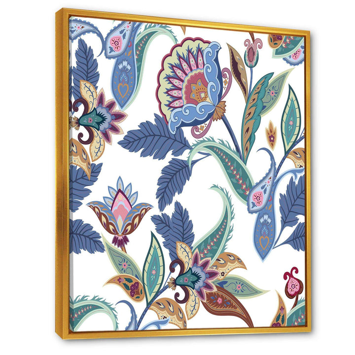 Fantasy Flowers Paisley Pattern - Living Room Wall Decor
