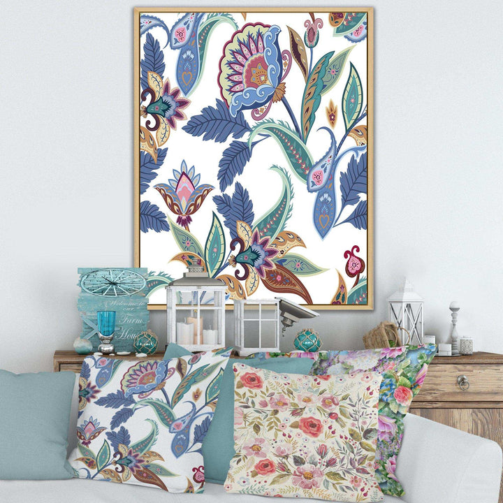 Fantasy Flowers Paisley Pattern - Living Room Wall Decor