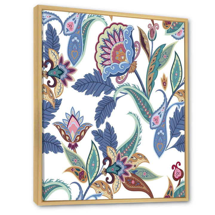 Fantasy Flowers Paisley Pattern - Living Room Wall Decor