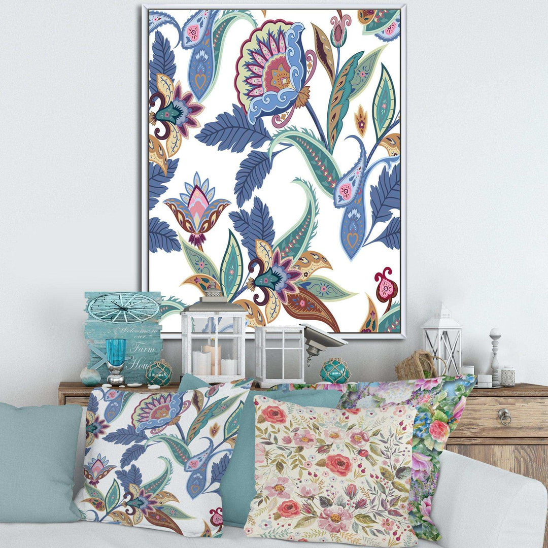 Fantasy Flowers Paisley Pattern - Living Room Wall Decor