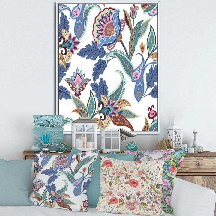 Fantasy Flowers Paisley Pattern - Living Room Wall Decor