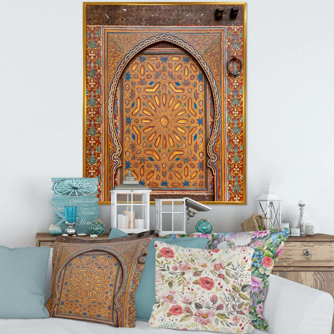 Ancient Door Painting Morroco - Traditional Wall Art Prints