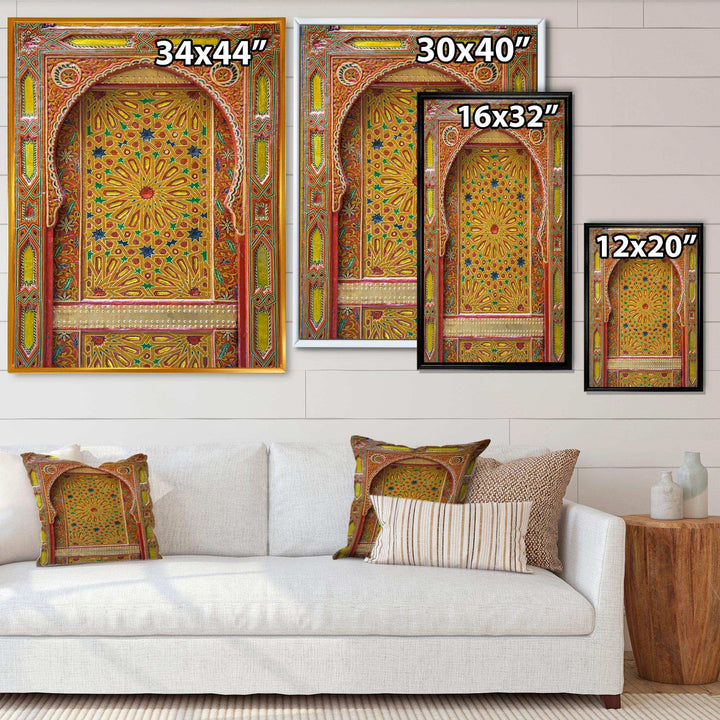 Moroccan Entrance Door in Fez - Traditional Living Room Wall Decor