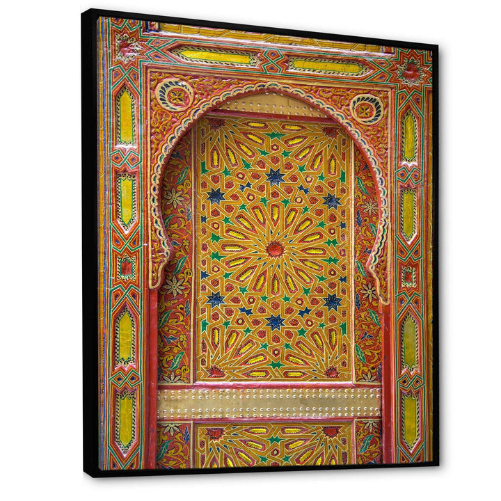 Moroccan Entrance Door in Fez - Traditional Living Room Wall Decor