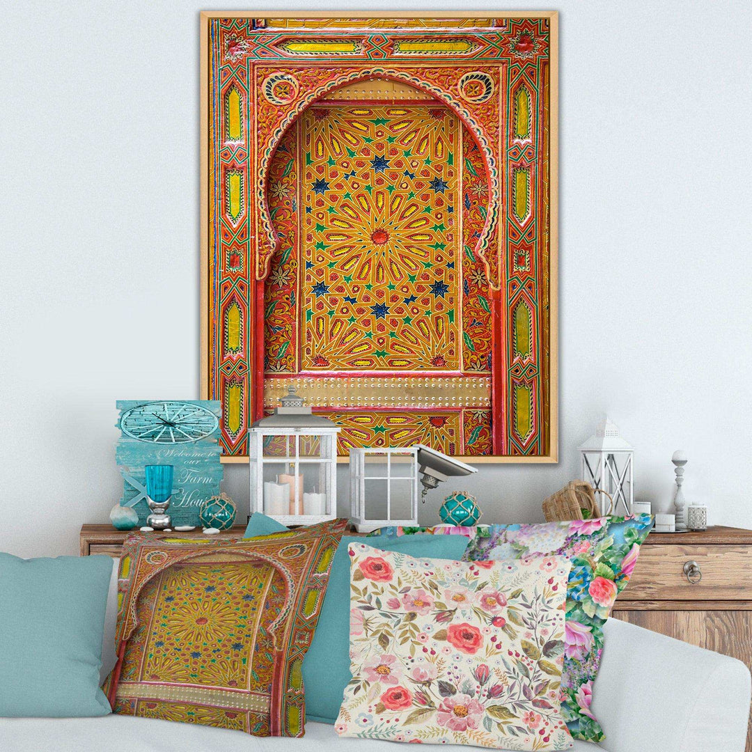 Moroccan Entrance Door in Fez - Traditional Living Room Wall Decor