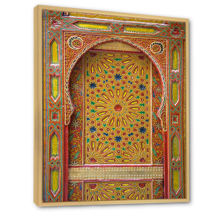 Moroccan Entrance Door in Fez - Traditional Living Room Wall Decor