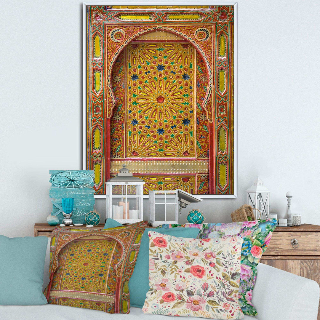 Moroccan Entrance Door in Fez - Traditional Living Room Wall Decor