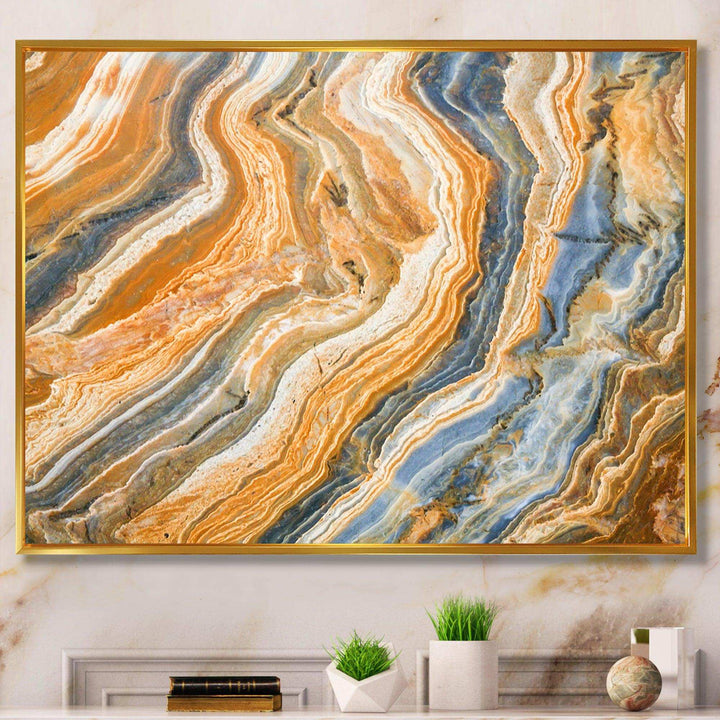 Segment Layers of Marbled Rock - Traditional Bedroom Wall Art