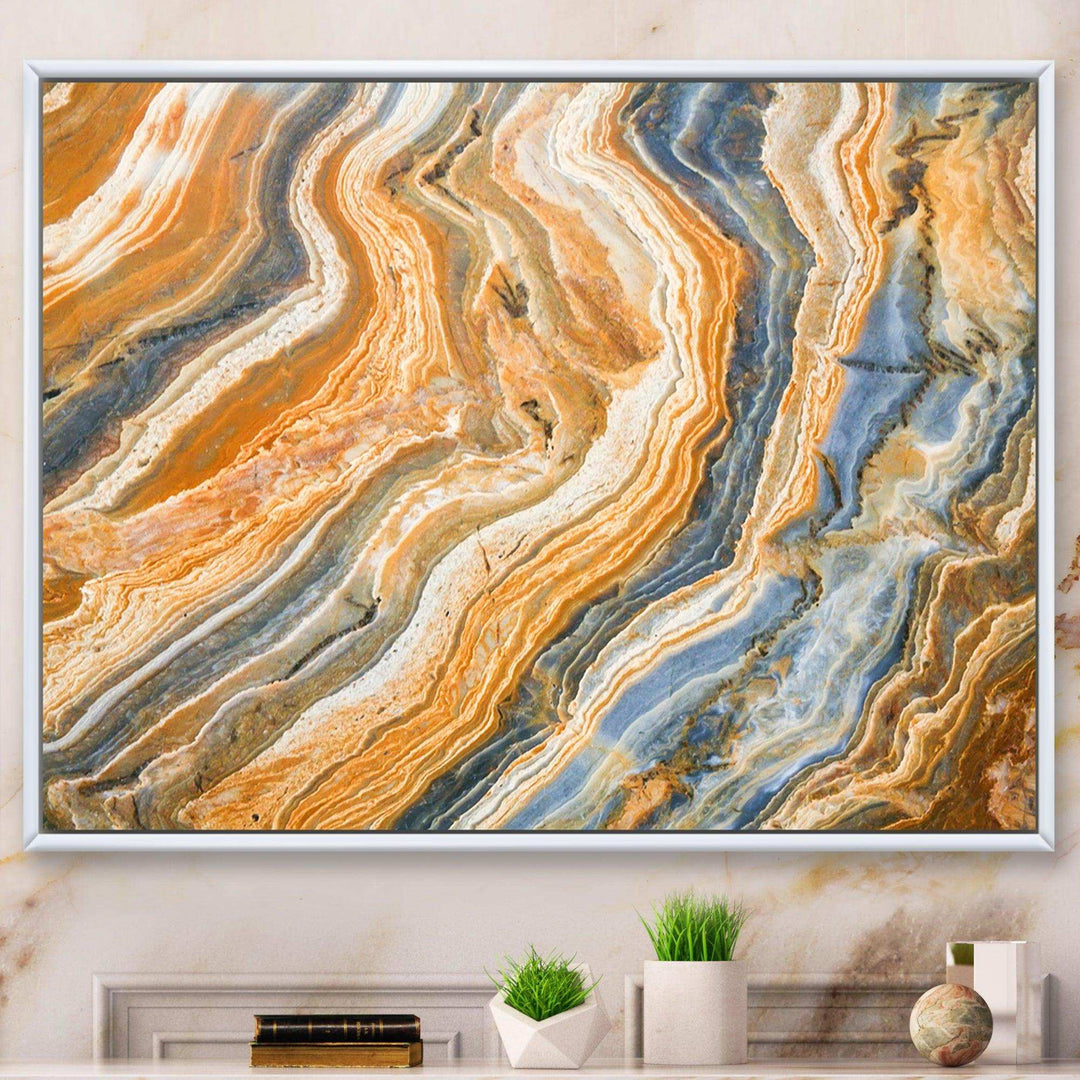 Segment Layers of Marbled Rock - Traditional Bedroom Wall Art