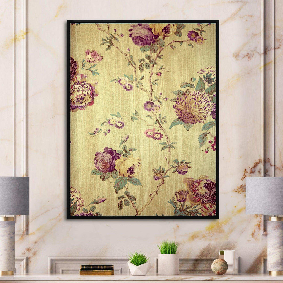 Vintage Purple Flowers - Eclectic Bedroom Wall Art