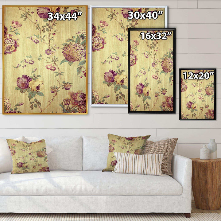 Vintage Purple Flowers - Eclectic Bedroom Wall Art