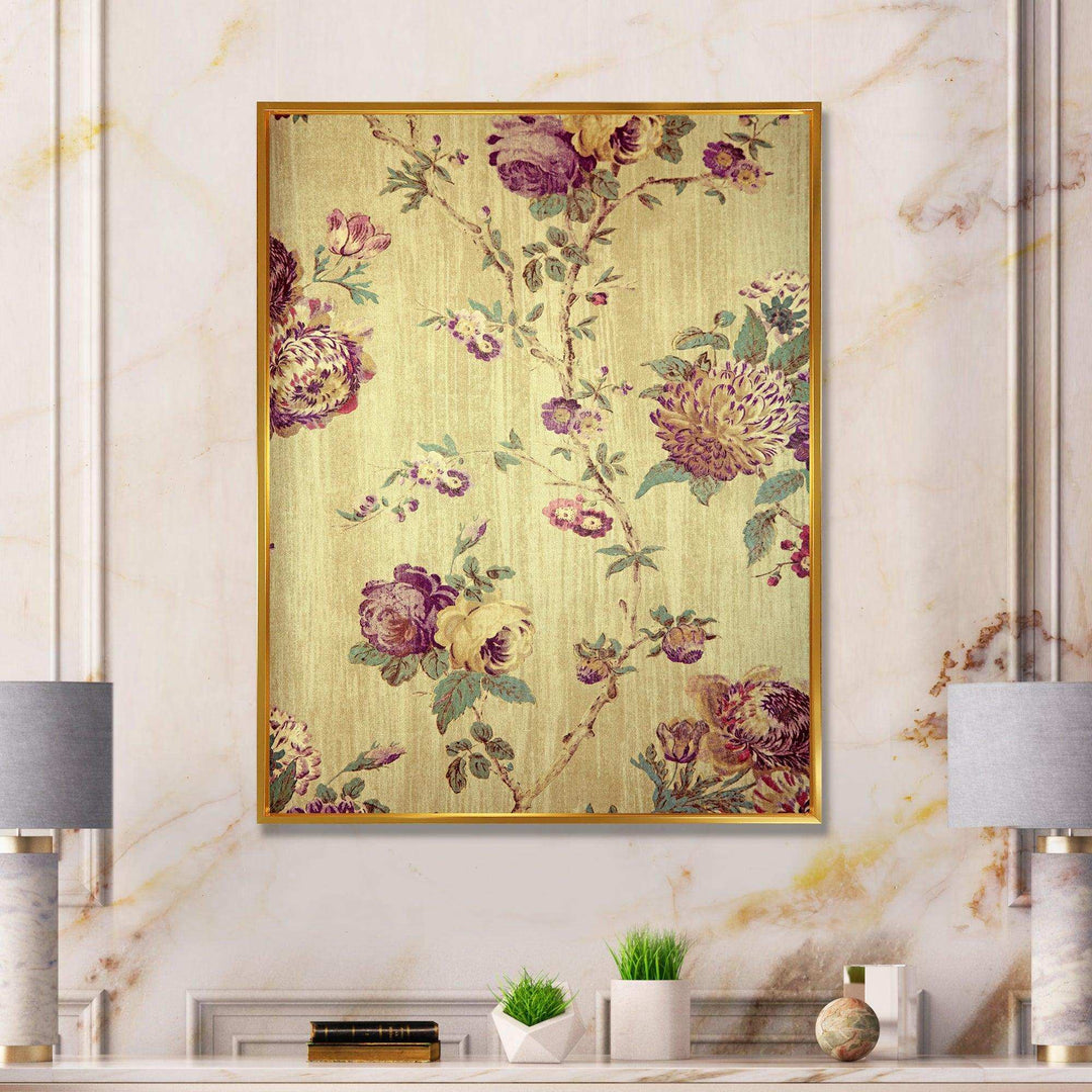 Vintage Purple Flowers - Eclectic Bedroom Wall Art